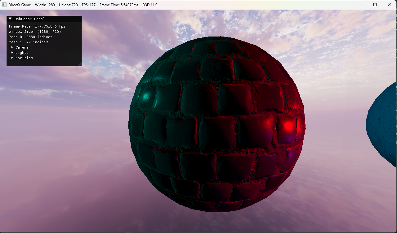 Screenshot of materials and textures in engine