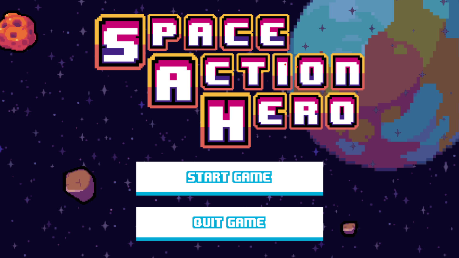 Space Shooter title screen